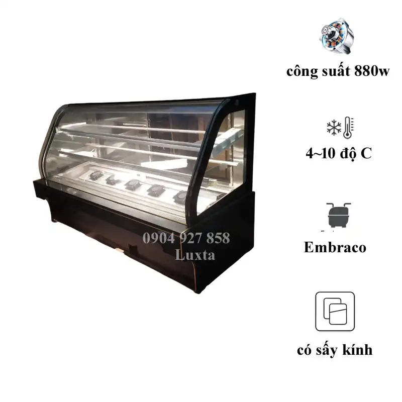 TỦ KÍNH CONG ĐÁ ĐEN 2M G608FS