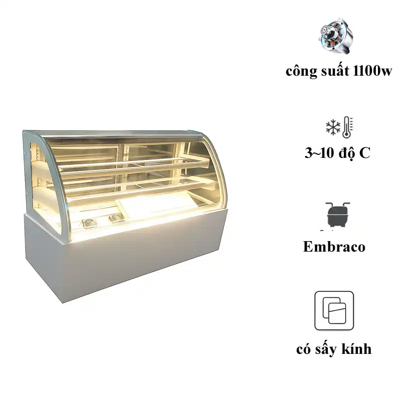 TỦ BÁNH KÍNH CONG 3 TẦNG 1.8M FGW-1800C2